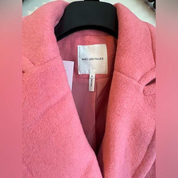 AVEC LES FILLES Wool Double Breasted Coat Retro Pink Jacket Small 4 6 NWT 💖 - Picture 16 of 16